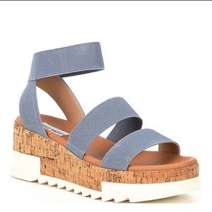 Steve Madden Bandi Platform Sandals Dusty Blue